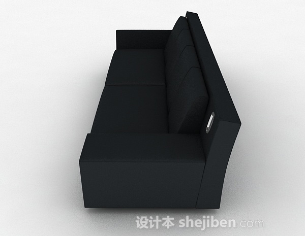 设计本深蓝色简约多人沙发3d模型下载