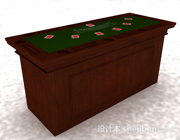 棕色木质堵桌3d模型下载