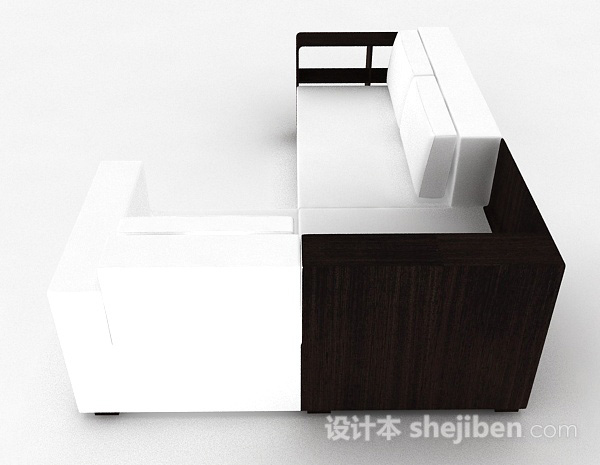 设计本黑白多人沙发3d模型下载