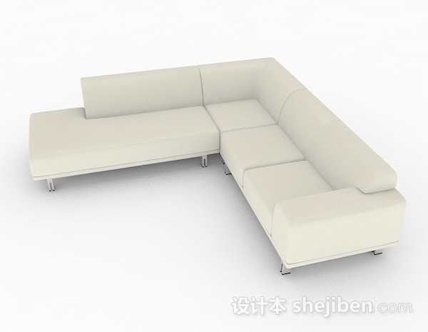 现代风格白色简约家居多人沙发3d模型下载