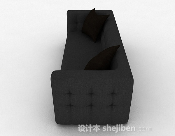 设计本深灰色双人沙发3d模型下载