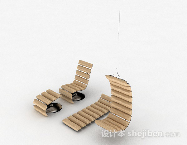 现代风格休闲椅子组合3d模型下载