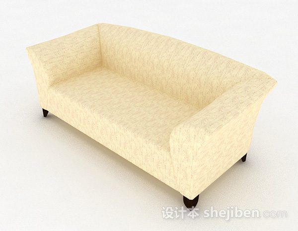 免费黄色双人沙发3d模型下载