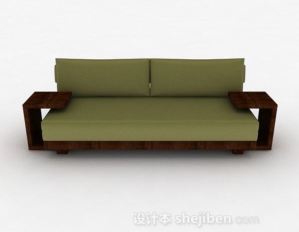 现代风格绿色双人沙发3d模型下载