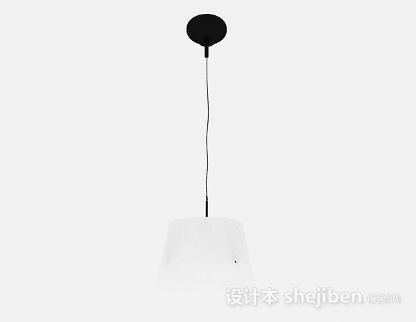 免费现代圆柱形单个白色吊灯3d模型下载