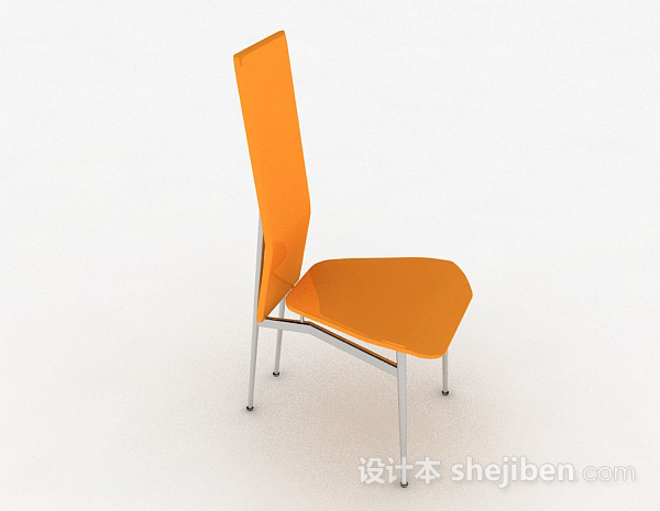 免费暖黄色时尚家居椅3d模型下载