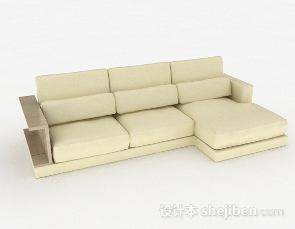 黄色多人沙发3d模型下载