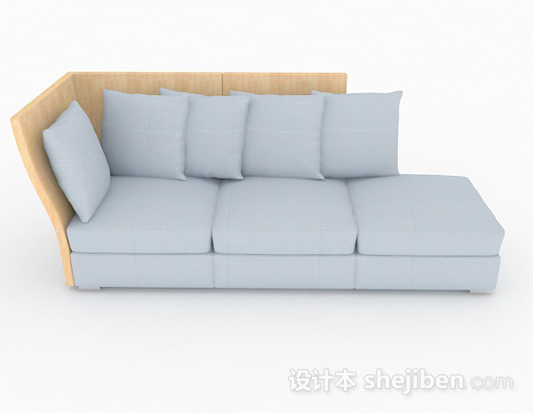 现代风格简约灰色多人沙发3d模型下载