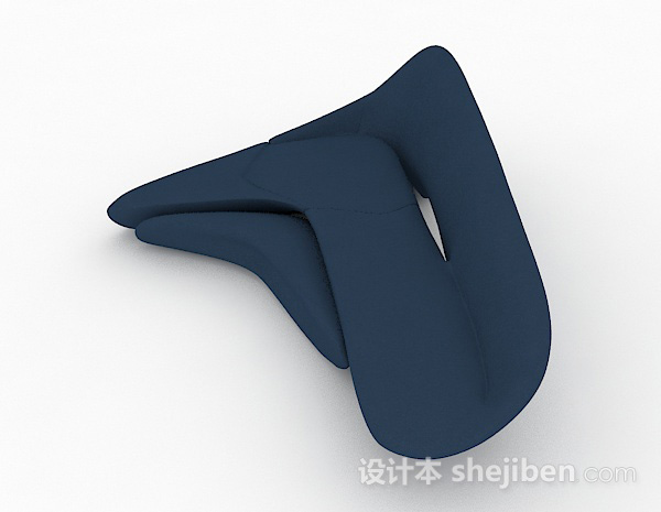 现代风格创意蓝色双人沙发3d模型下载