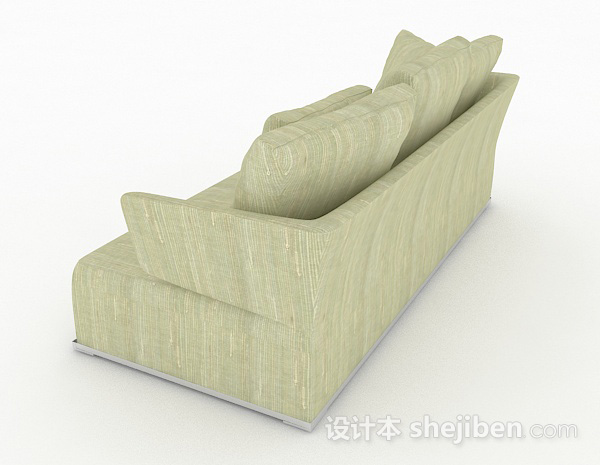 免费绿色多人沙发3d模型下载