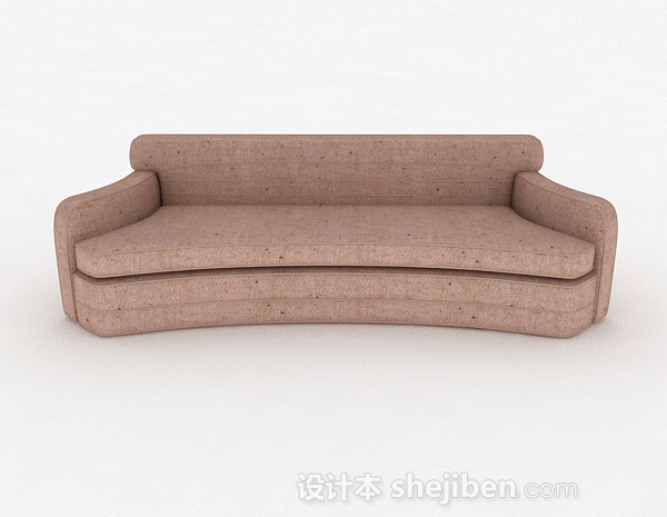 现代风格粉色简约家居多人沙发3d模型下载
