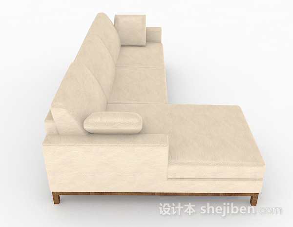 设计本浅棕色多人沙发3d模型下载