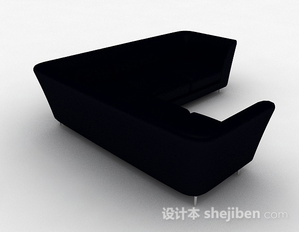 现代风格黑色多人沙发3d模型下载