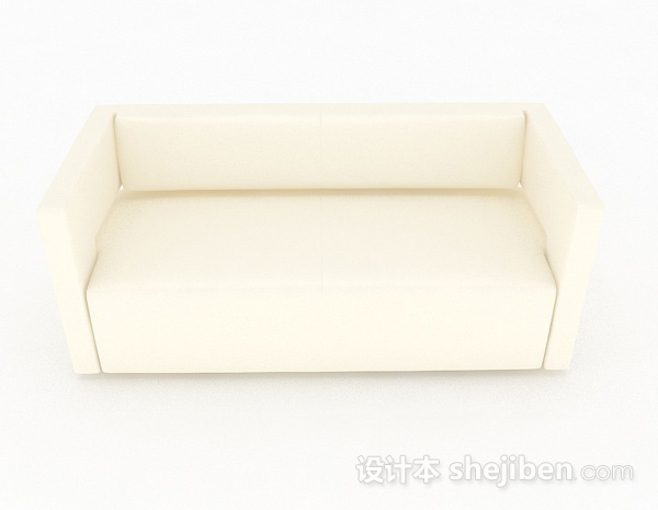 现代风格米白色简约双人沙发3d模型下载