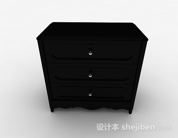 现代风格黑色储物柜3d模型下载