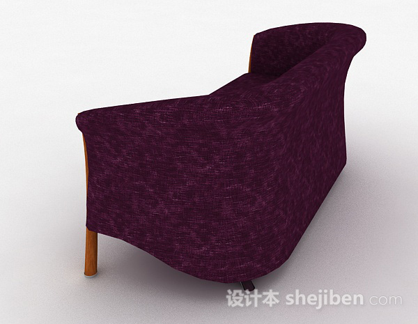 设计本紫色双人沙发3d模型下载