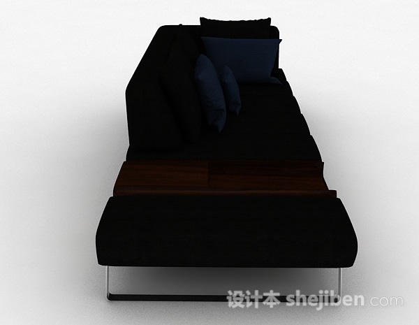 设计本深蓝色多人沙发3d模型下载