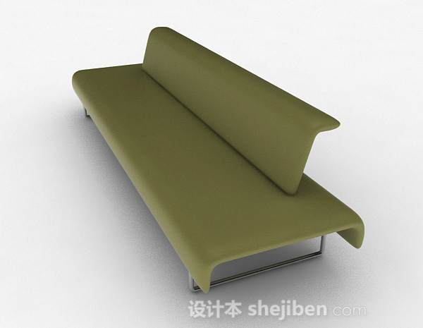 设计本绿色简约多人沙发3d模型下载