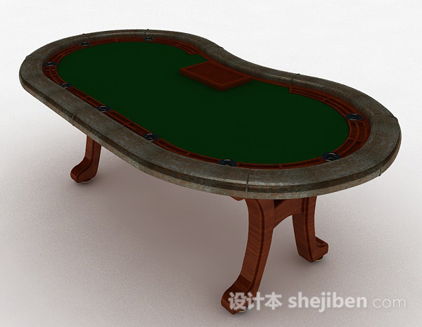 设计本椭圆形赌桌3d模型下载