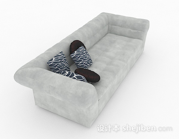 设计本灰色休闲双人沙发3d模型下载