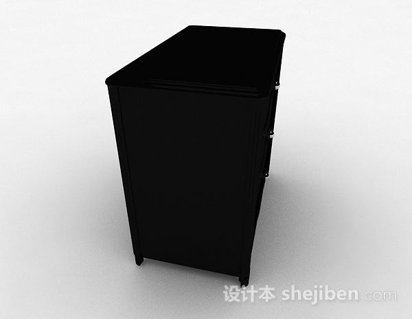 设计本黑色储物柜3d模型下载