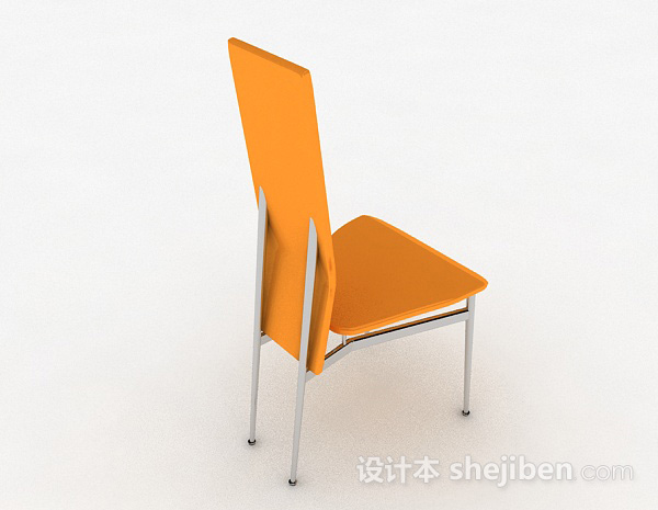 设计本暖黄色时尚家居椅3d模型下载