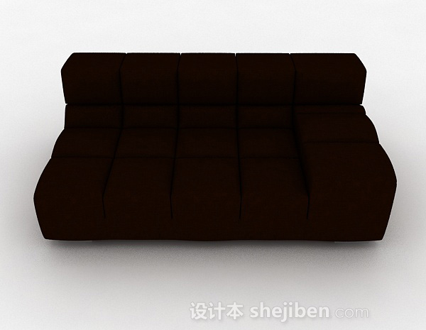 免费暗红色双人沙发3d模型下载
