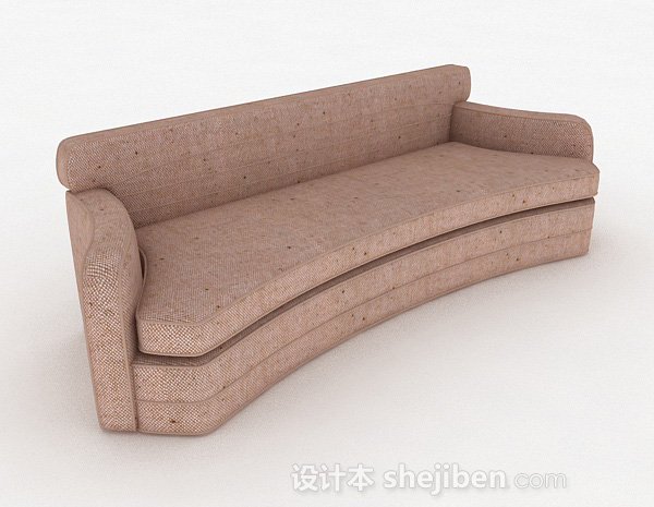 粉色简约家居多人沙发3d模型下载