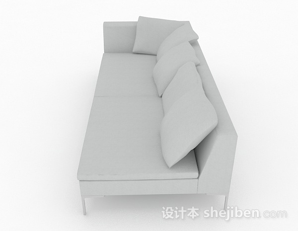 设计本别偶简约灰色多人沙发3d模型下载