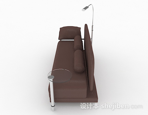 设计本棕色简约双人沙发3d模型下载
