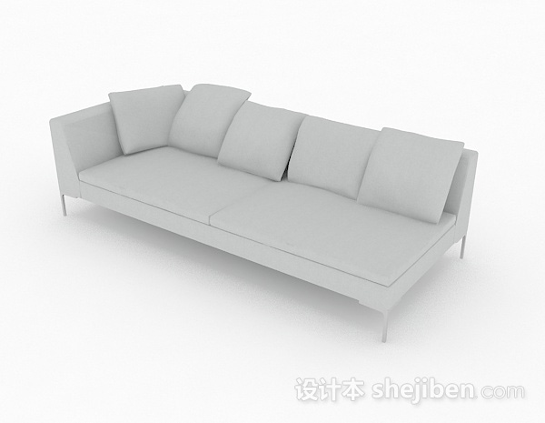北欧风格别偶简约灰色多人沙发3d模型下载