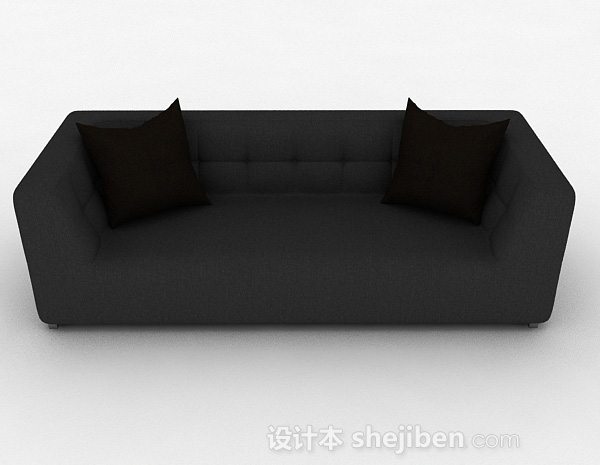 现代风格深灰色双人沙发3d模型下载