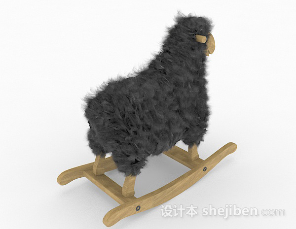 设计本黑色绵羊儿童摇椅3d模型下载