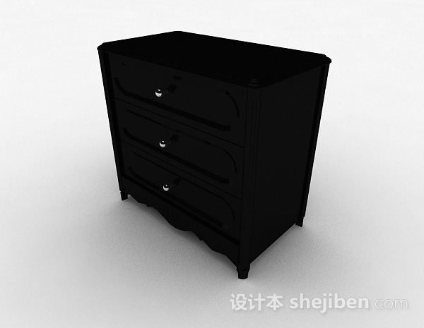 黑色储物柜3d模型下载