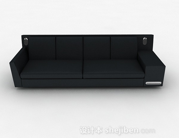 现代风格深蓝色简约多人沙发3d模型下载