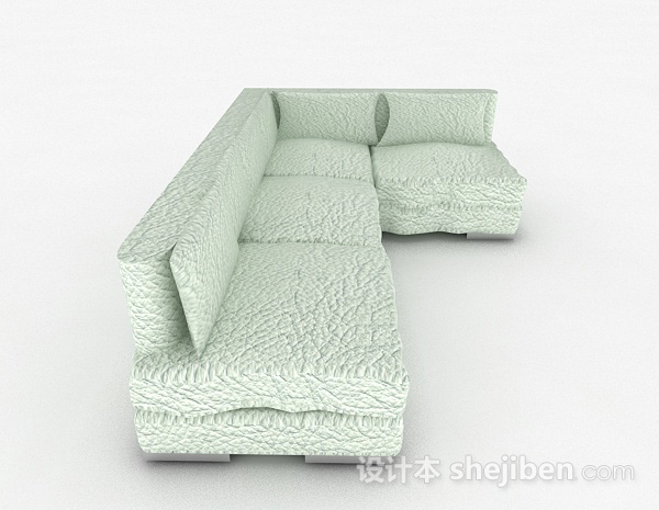 现代风格绿色清新多人沙发3d模型下载