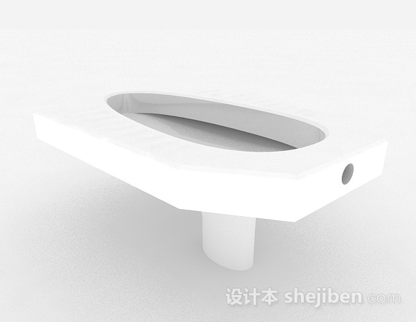 设计本白色蹲便器3d模型下载