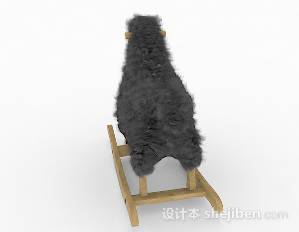 免费黑色绵羊儿童摇椅3d模型下载