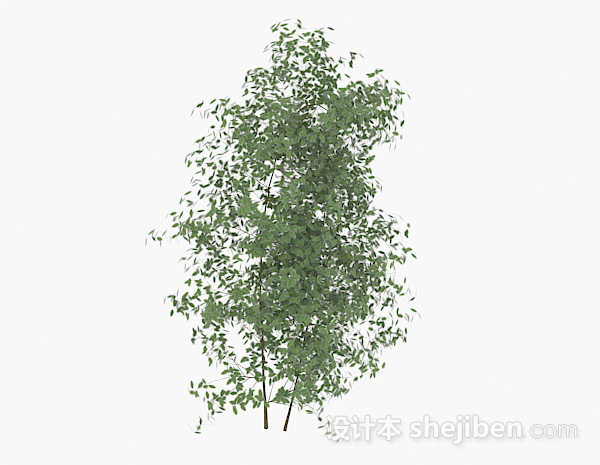 免费低矮绿色树枝3d模型下载