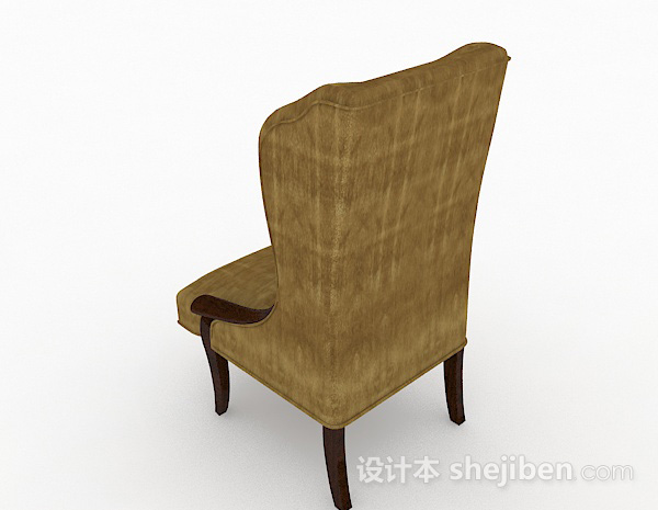 设计本欧式简约棕色家居椅3d模型下载