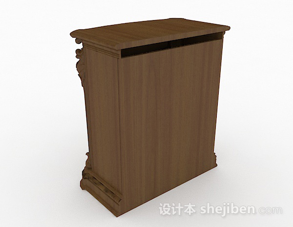 设计本棕色木质存储柜3d模型下载