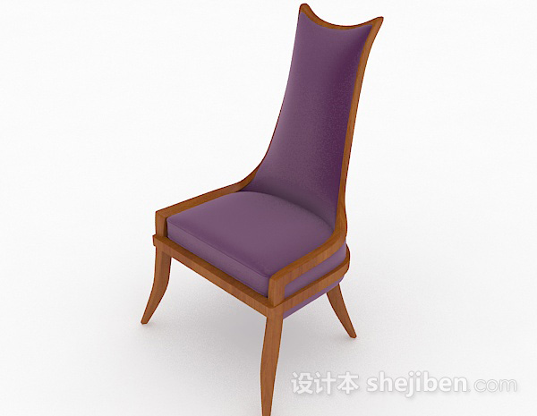 免费紫色单人沙发3d模型下载