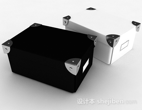 现代风格黑白收纳盒子3d模型下载