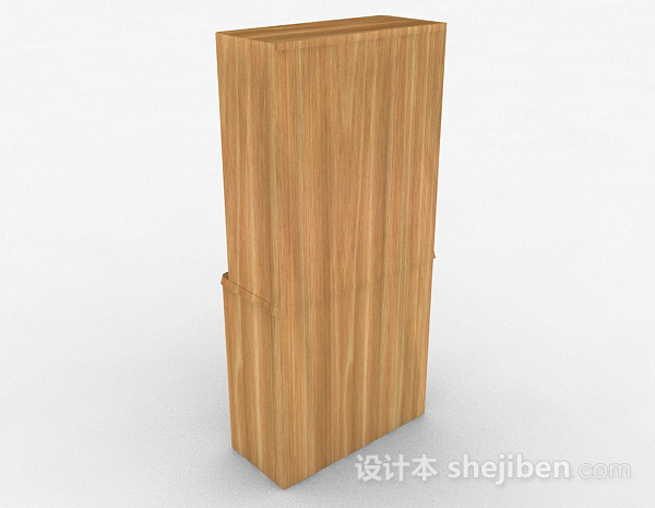 设计本浅木色木质双门展示柜3d模型下载