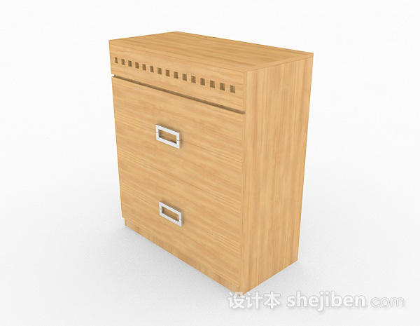 现代风格木质黄色存储柜3d模型下载