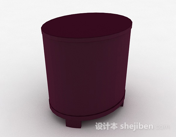 设计本紫色家居床头柜3d模型下载