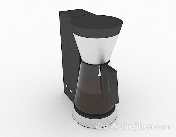 棕色家用咖啡机3d模型下载