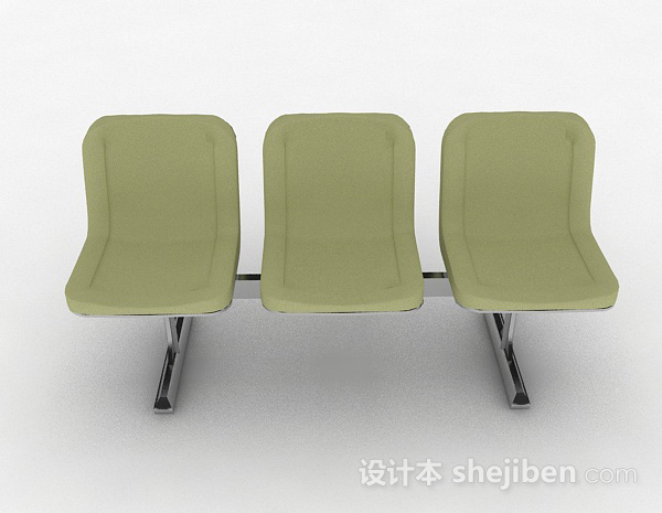 现代风格绿色公共休闲椅3d模型下载