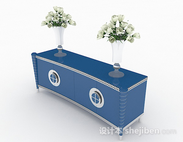 现代风格蓝色家居柜子3d模型下载
