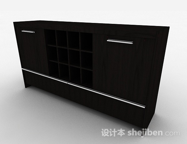 现代风格简约木质柜子3d模型下载